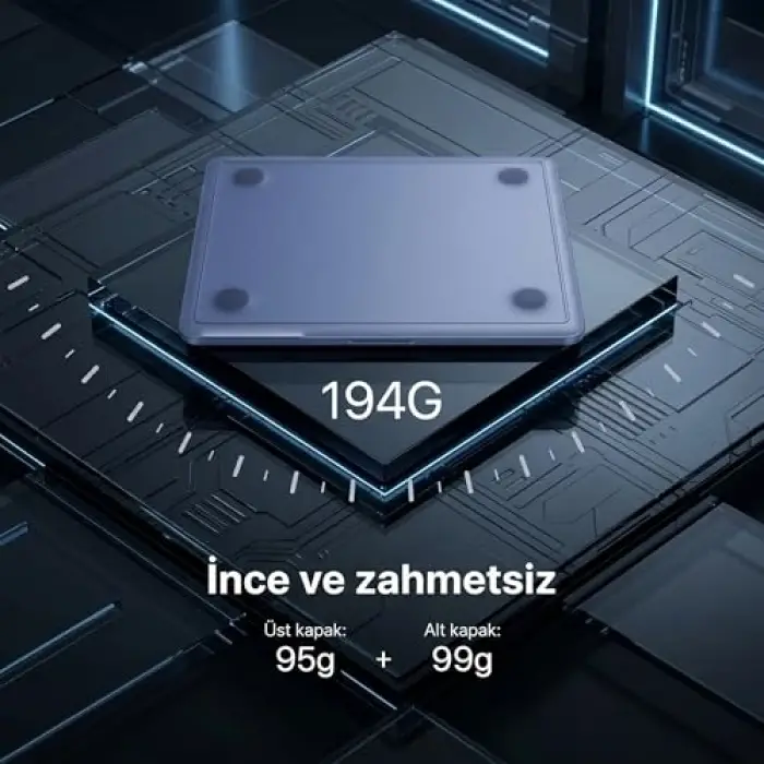 MacBook Air【M5/M4/M3/M2】13.6 inç, ile Uyumlu Mat Kılıf Köşe Korumalı ve Şeffaf Çizgi Detaylı Tasarım, 2026/2025/2024/2023/2022, A3449 - A3240 - A3113 - A2681, (Mavi Şeffaf)
