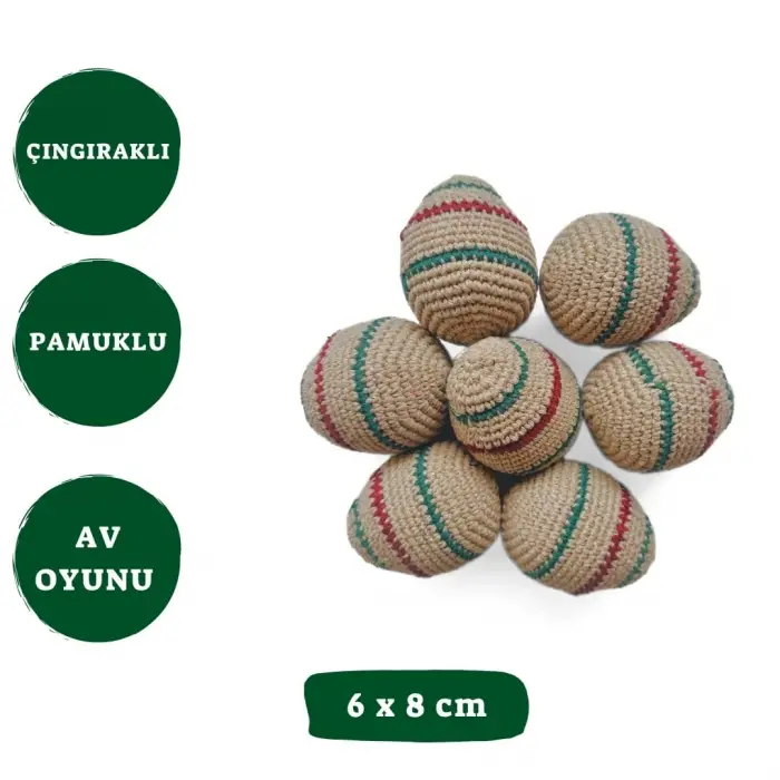 Pamuklu, çın­gıraklı örgü yumurta kedi oyuncağı