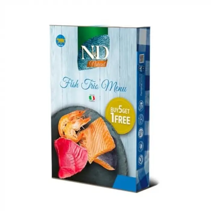 Farmina Pet Foods (ナチュラル&デリシャス) Nd Balık Çeşitleri Kedi Konservesi 70 g 6 Al 5 Öde