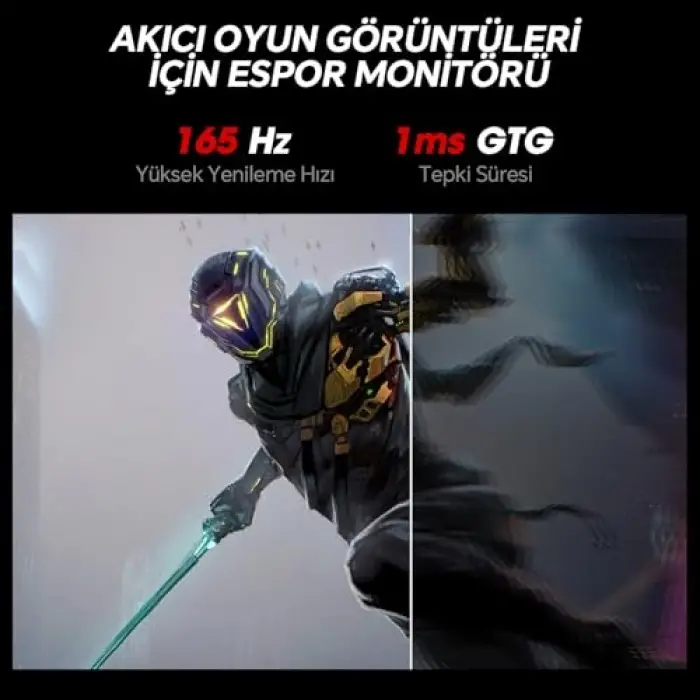 Monitör 24E3 23.8Inç; 165Hz, Fhd, 1080p(1920*1080), 1ms, Ips, Adaptive Sync, Monitörler, Gaming, Hdmi 1.4*2, Dp 1.2*1, Eğilmek：-5~15°, Yukarı ve Aşağı, Görme Açısı 178°, Vesa，75*75 mm, Siyah