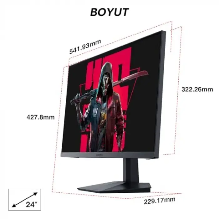 Monitör 24E3 23.8Inç; 165Hz, Fhd, 1080p(1920*1080), 1ms, Ips, Adaptive Sync, Monitörler, Gaming, Hdmi 1.4*2, Dp 1.2*1, Eğilmek：-5~15°, Yukarı ve Aşağı, Görme Açısı 178°, Vesa，75*75 mm, Siyah
