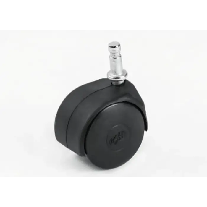 Hts 406 pimli ofis koltuğu tekerleği, 40 mm, 7 mm pim çapı, dönerli ikiz mobilya tekəri, siyah PP plastik, 4 Adet