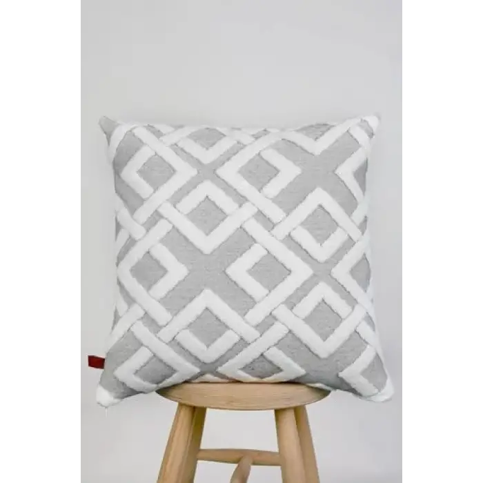 Mila gri 43x43 cm jakarlı kır­lent