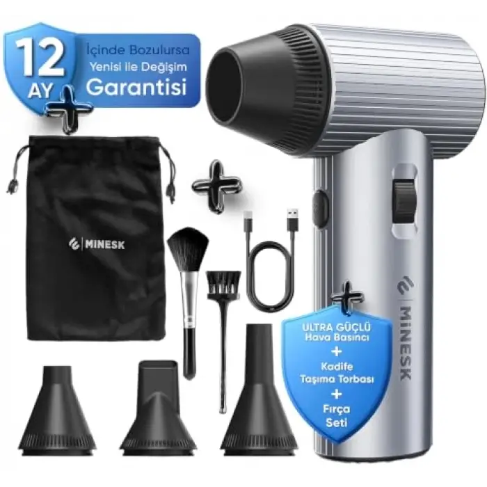 G500 HyperWind™ Turbo Jet Fan Hava Üfleyici - 【Turbo Modda 500 Gram Hava Üfleme Gücü】- Ultra Güçlü Hava Basıncı -Taşıma Torbalı ve Ekstra Nozullu
