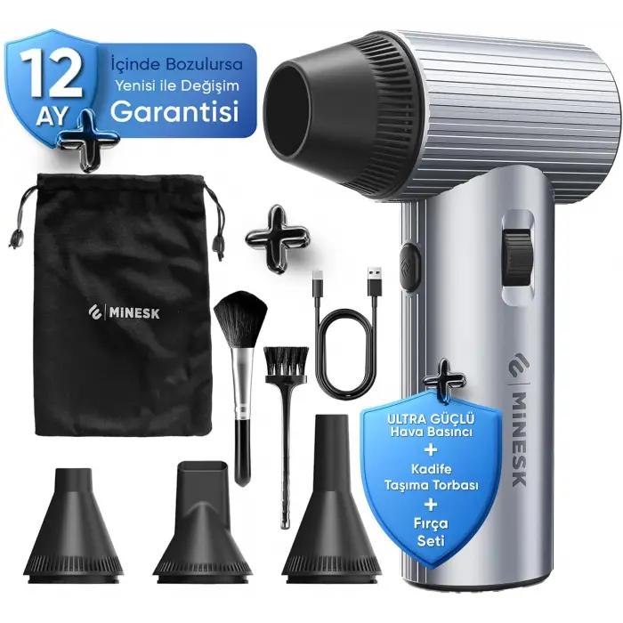 G500 HyperWind™ Turbo Jet Fan Hava Üfleyici - 【Turbo Modda 500 Gram Hava Üfleme Gücü】- Ultra Güçlü Hava Basıncı -Taşıma Torbalı ve Ekstra Nozullu