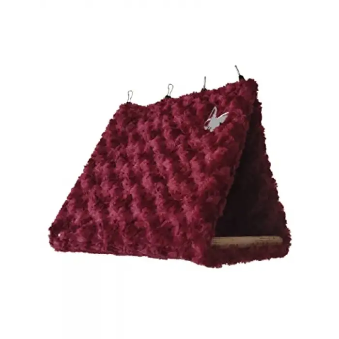 Akat Cosy Fluffy Büyük Boy Bordo Papağan - Kemirgen Hamağı (büyük boyutlu papağanlar.) (Büyük boy:23x 20 x 30 cmdir. (± 1 cm))