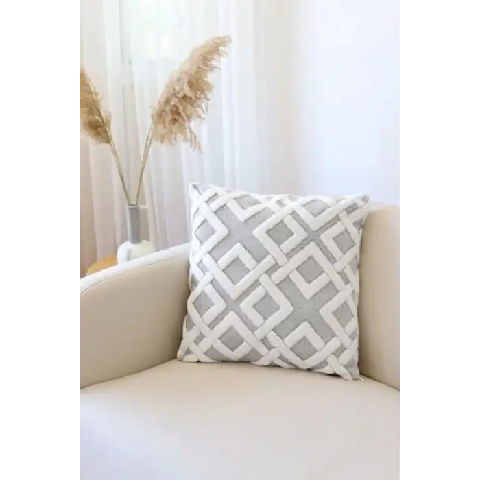 Mila gri 43x43 cm jakarlı kır­lent