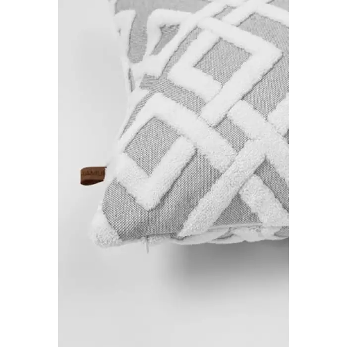 Mila gri 43x43 cm jakarlı kır­lent