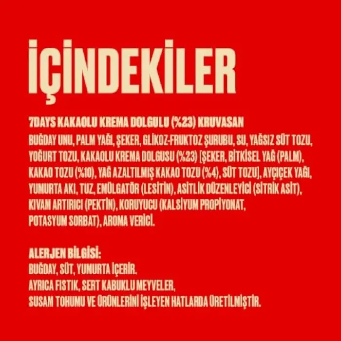 7 Days Kakao Kremalı Mini Kruvasan 185 g