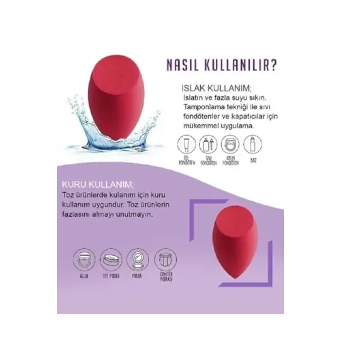 7li Fırça Seti + 4lü Makyaj Süngeri
