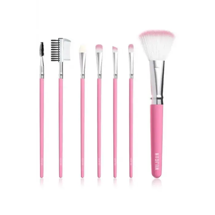 7li Makyaj Fırça Seti Pembe Renk