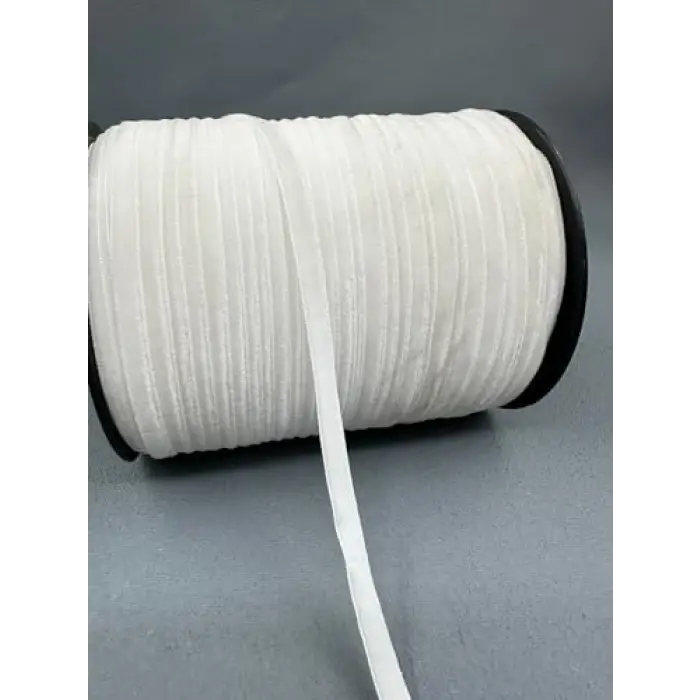 7 mm kadife kurdele-5 metre-beyaz