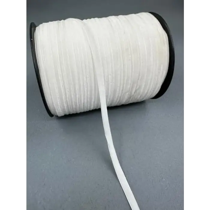 7 mm kadife kurdele-5 metre-beyaz