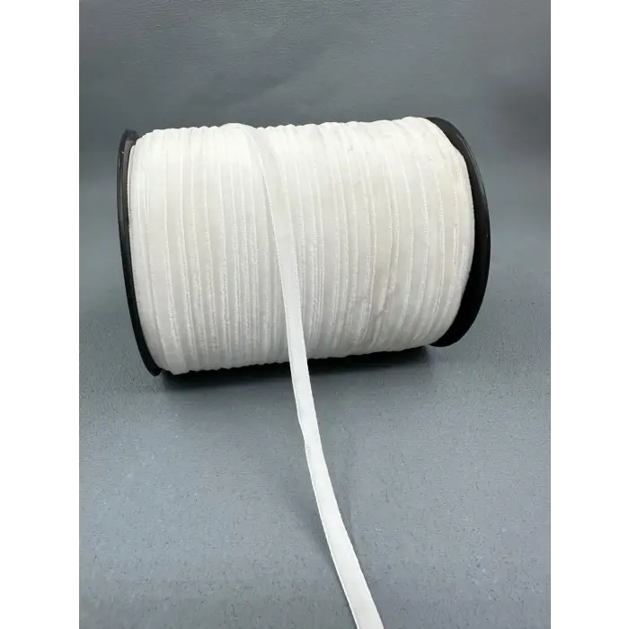7 mm kadife kurdele-5 metre-beyaz