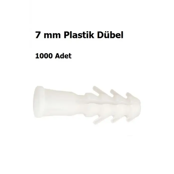 7 mm Plastik Dübel, 1000 Adet