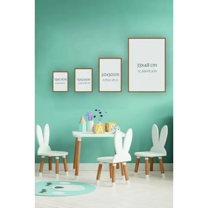 7 Parça Çerçeve Görünümlü Mdf Tablo Seti
