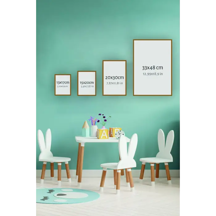 7 Parça Çerçeve Görünümlü Mdf Tablo Seti