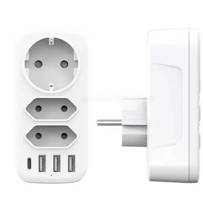 7si 1 Arada Çoklu Priz, USB ve Type-C Çıkışlı, 3 USB Portlu