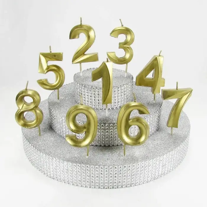 7 Yedi Rakamlı Gold (Altın) Mum 6.5 Cm
