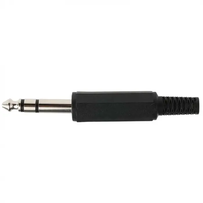 706 Plastik 6.3 MM Stereo Gitar Jack, Siyah