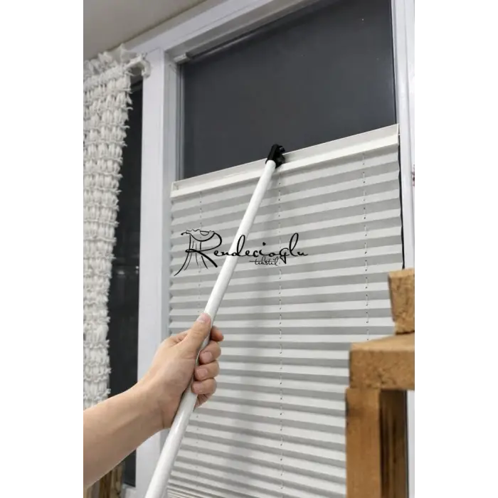 75 cm alüminyum profilli plise perde çekme çubuğu
