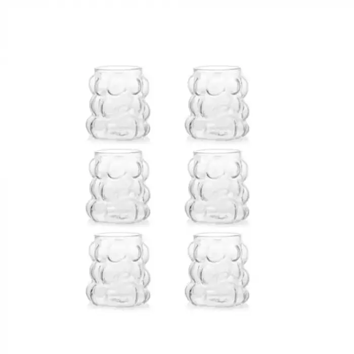 75 ml üzüm bardağı, 6lı bubble bardak seti