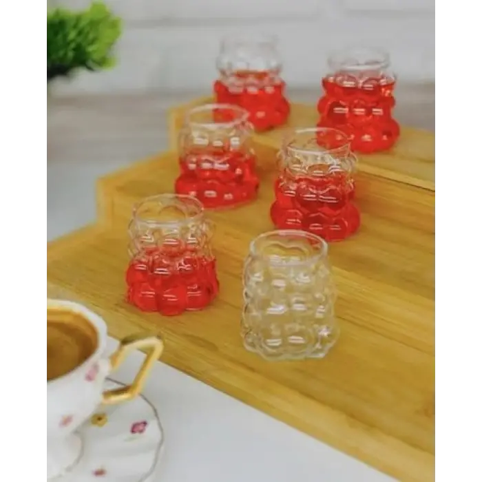 75 ml üzüm bardağı, 6lı bubble bardak seti