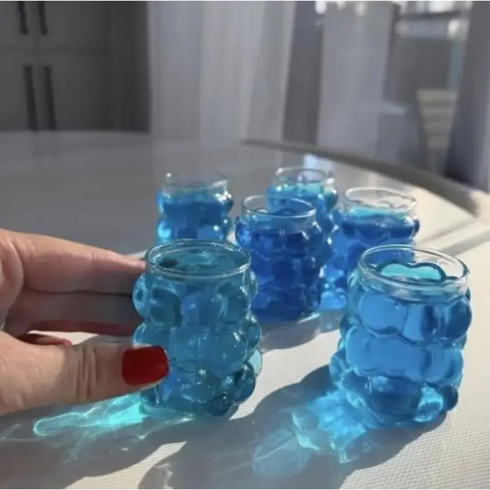 75 ml üzüm bardağı, 6lı bubble bardak seti