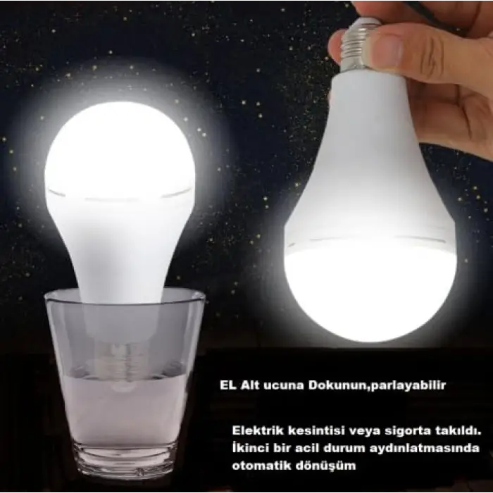 7W şarjlı LED ampul, CT-4229B