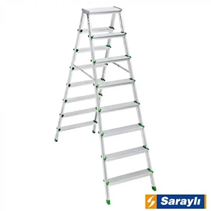 8+8 Basamaklı Çift Taraflı Alüminyum Merdiven