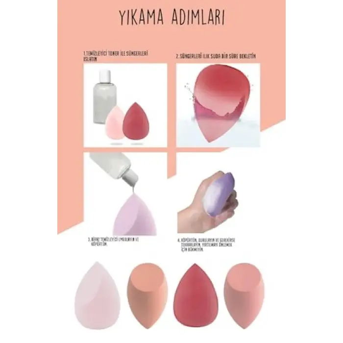 8lü Kutulu Standlı Makyaj Süngeri Seti