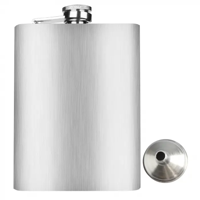 8 Oz 235 cc paslanmaz çelik cep matarası, huni dahil