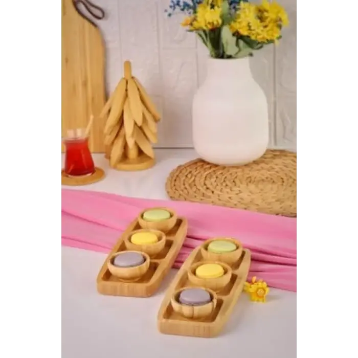 8 Parça Bambu Ahşap Sosluk Çerezlik – Sunum ve Kahvaltı Seti