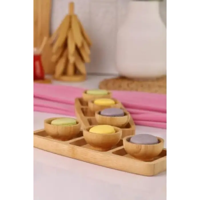 8 Parça Bambu Ahşap Sosluk Çerezlik – Sunum ve Kahvaltı Seti