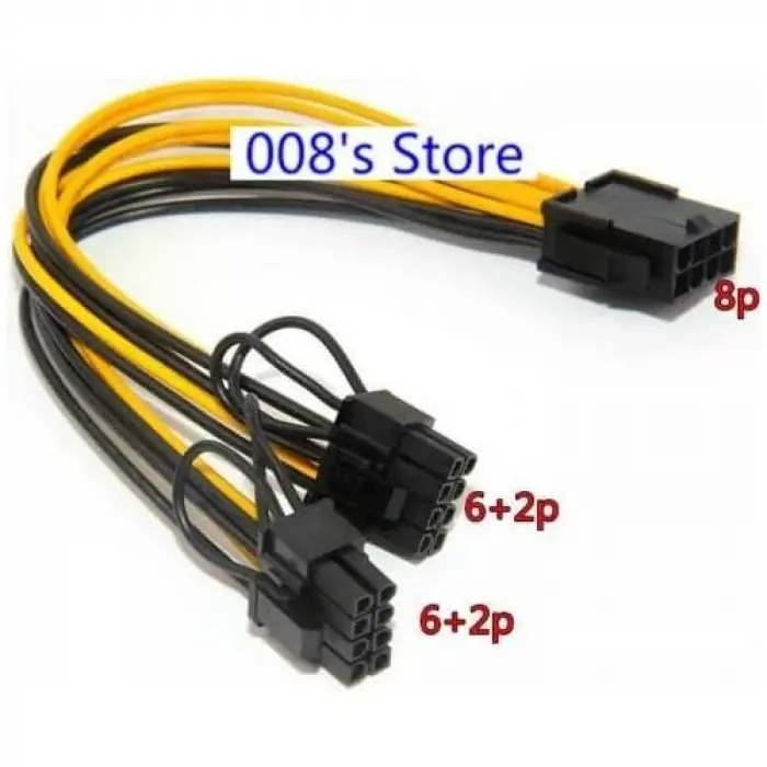 8 Pin Power Splitter Pci-E Molex 8 Pin Çift 8pin 6 + 2 Pin PCI Ex