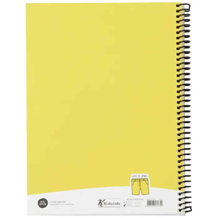 80 Yaprak Kareli Hafif Kağıt Stickerli Defter, Şort, 18.5x25cm
