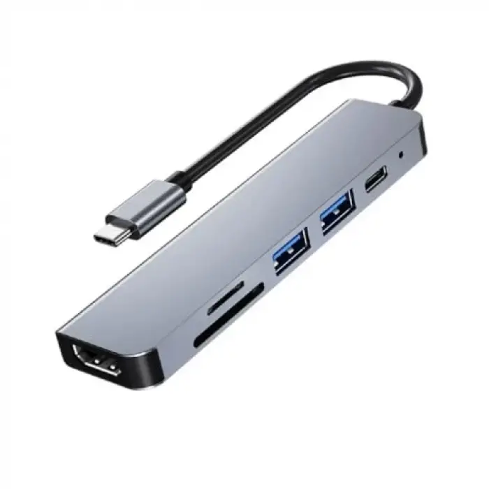8040 Type C 3.1 Hub HDMI 4K USB2.0 2xUSB3.0 SD TF PD 60W 6sı 1 Arada USB Hub