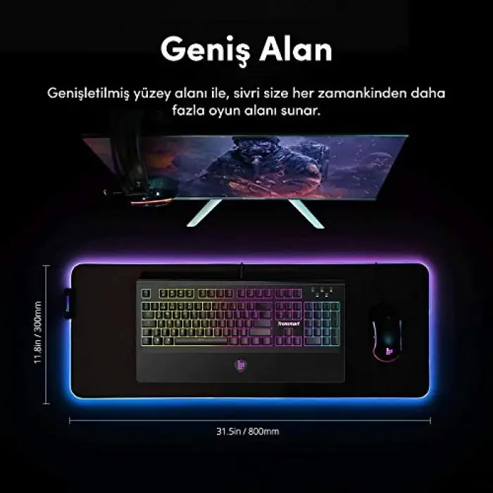 80x30 cm RGB oyuncu mousepad