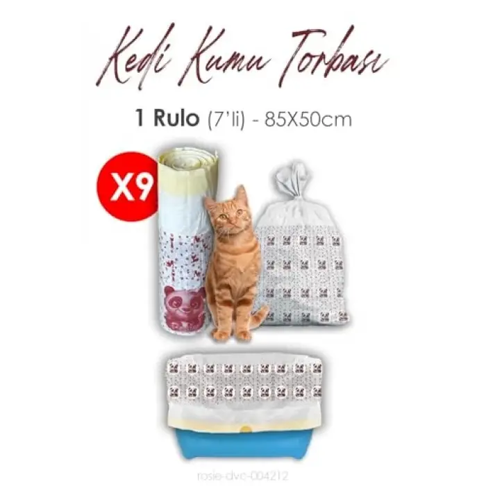 85x50 cm Kedi Kumu Torbası, 7li 9 Rulo