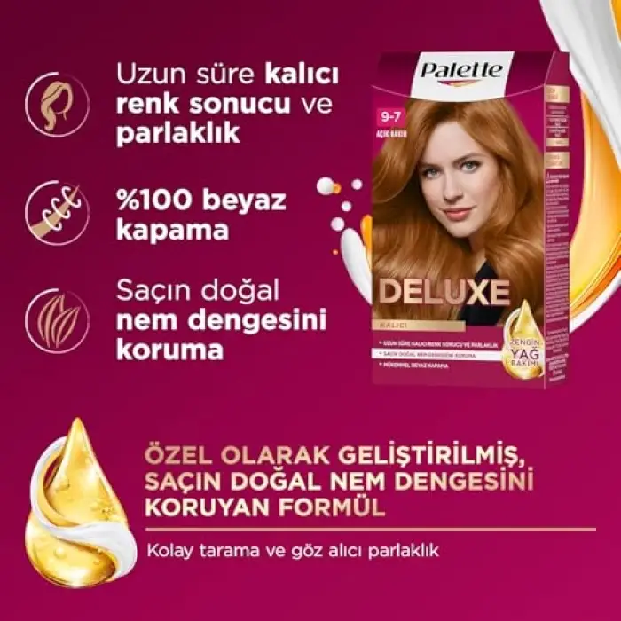 9-7 Açık Bakır Saç Boyası 50 ml