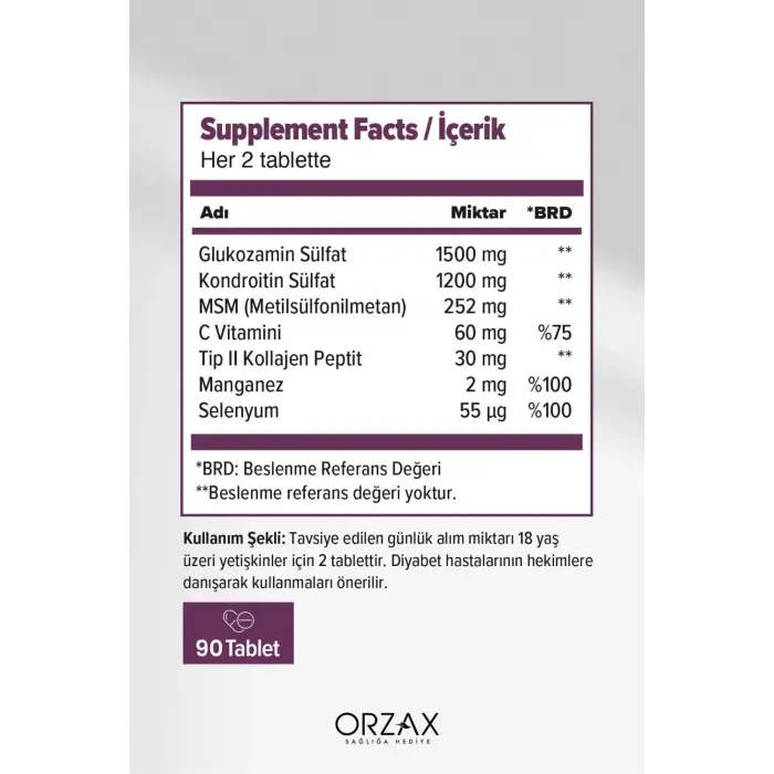 90 Tablet Aromasız Takviye