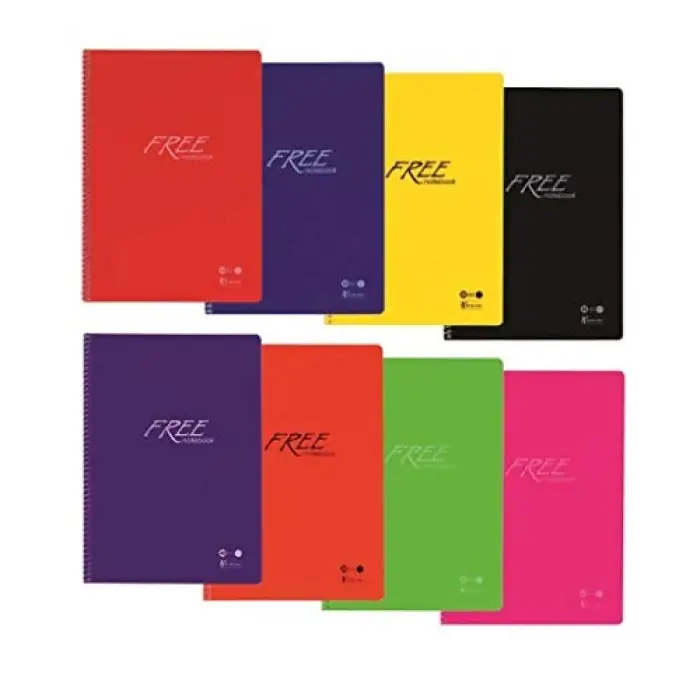 A4 80 Yp. Çizgili PP Kapak Spiralli Free Defter