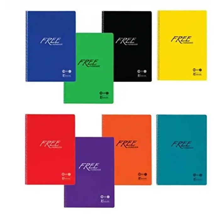 A4 80 Yp. Çizgili PP Kapak Spiralli Free Defter