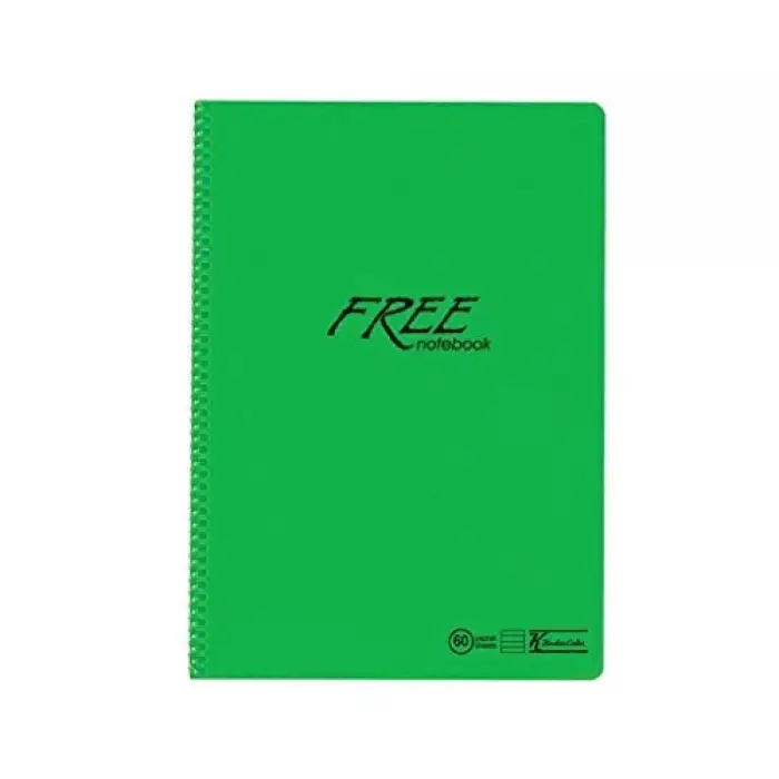 A4 80 Yp. Çizgili PP Kapak Spiralli Free Defter