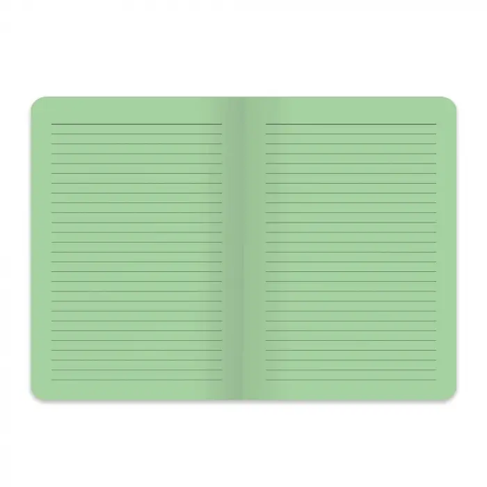 A5 80 Yaprak Renkli Sayfa Çizgili Defter, Yeşil
