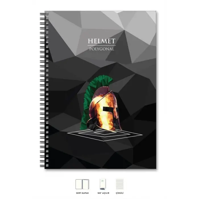 A5 Defter Çizgili 200 syf Kask Polygonal