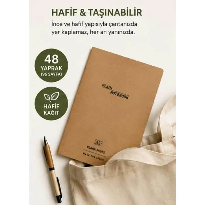 A5 Kraft Kapak Tel Dikişli Defter 4lü Paket