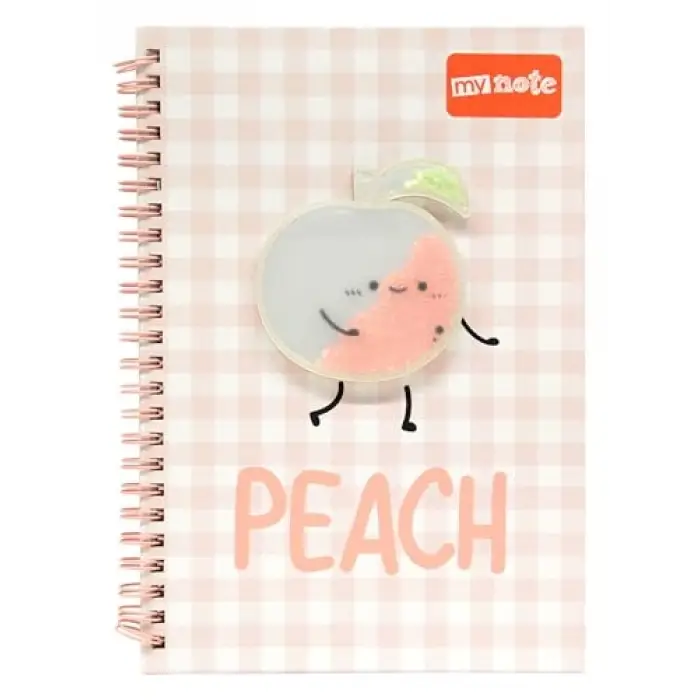 A5 Spiralli Şeftali Desenli Defter 60 Yp