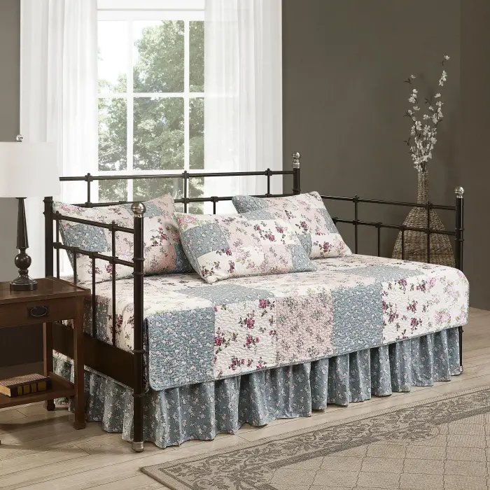Abbi 5 Parça Patchwork Yorgan Seti, %100 Pamuk, Daybed Boyutu