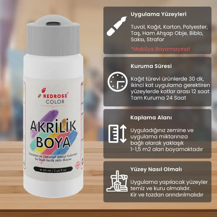 Açık Mavi Akrilik Boya 60 ml